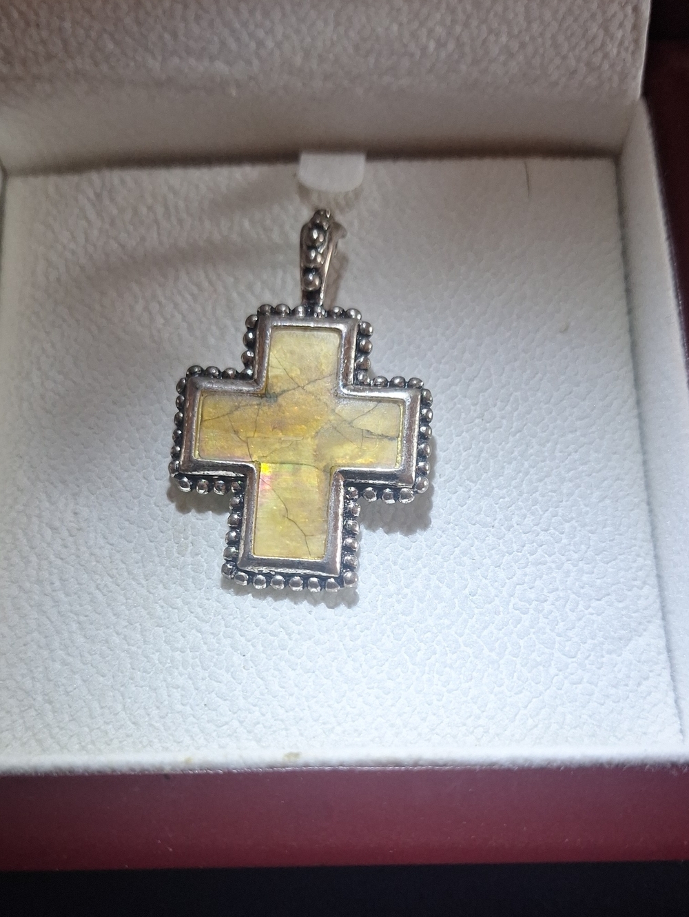 Retired Premier Designs Textured Cross Pendant